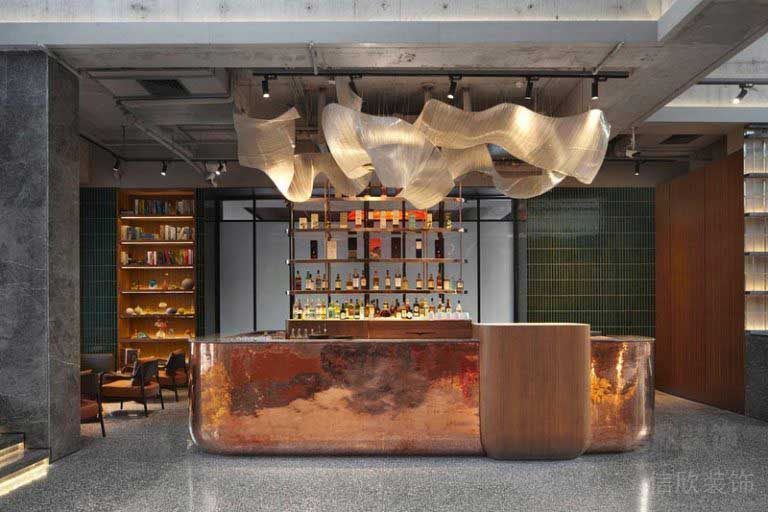 辦公室工業(yè)風吧臺效果圖(3)