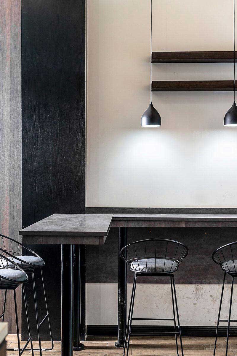 辦公室工業(yè)風吧臺效果圖 (2)