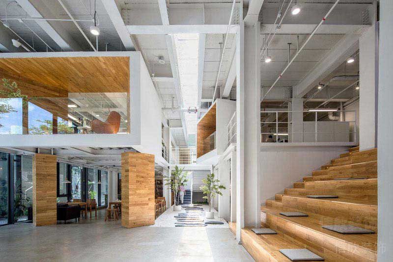 辦公室工業(yè)風大廳效果圖