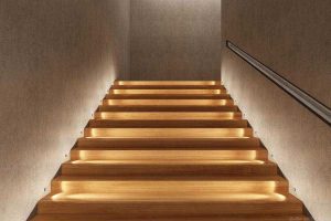 辦公室現(xiàn)代風(fēng)實(shí)木燈帶樓梯效果圖