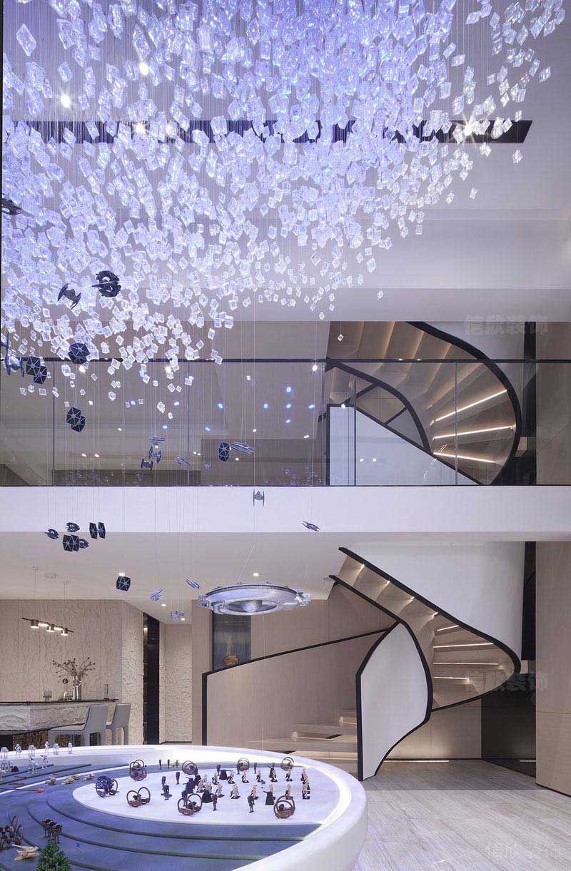 辦公室現(xiàn)代風(fēng)旋轉(zhuǎn)式樓梯效果圖(1)