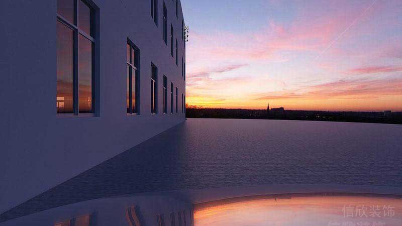 辦公室現(xiàn)代風(fēng)陽臺(tái)外景效果圖