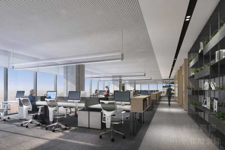 辦公室現(xiàn)代簡約風(fēng)辦公區(qū)效果圖