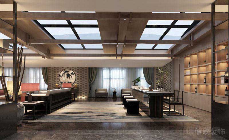 辦公室現(xiàn)代輕奢風總裁辦公室效果圖