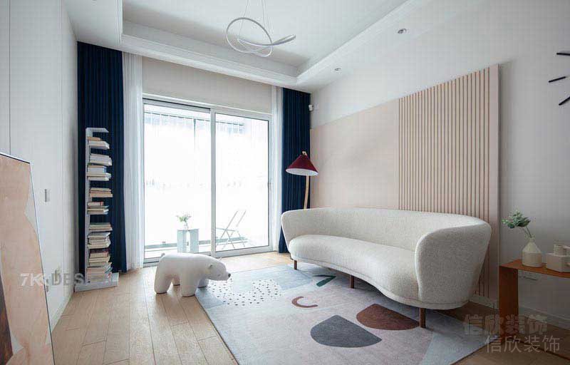 北歐原木風公寓客廳沙發(fā)