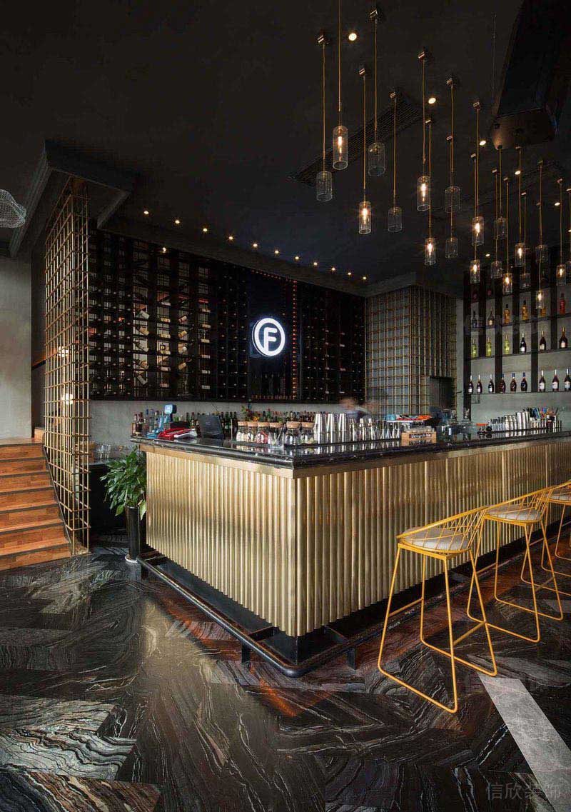 工業(yè)風(fēng)餐廳吧臺(tái)效果圖