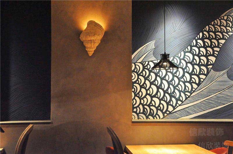 餐廳工業(yè)風(fēng)餐桌背景墻畫(huà)效果圖