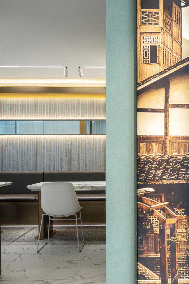 餐廳灰、白色裝修效果圖