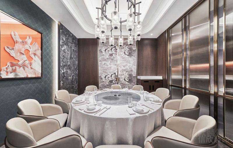 餐廳現(xiàn)代輕奢風包房效果圖