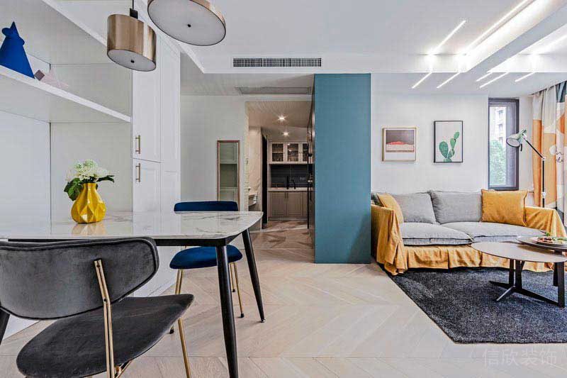 二手房改造北歐風(fēng)客餐廳效果圖