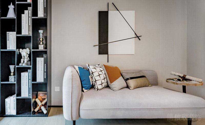 二手房改造北歐風(fēng)沙發(fā)背景墻后效果圖