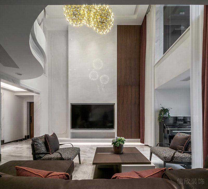 二手房改造別墅現(xiàn)代簡約風(fēng)電視背景墻效果圖