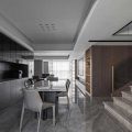 二手房改造別墅現(xiàn)代簡(jiǎn)約風(fēng)一樓餐廳效果圖