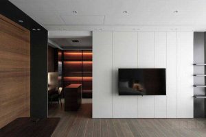 二手房改造現(xiàn)代簡約風(fēng)電視背景墻效果圖