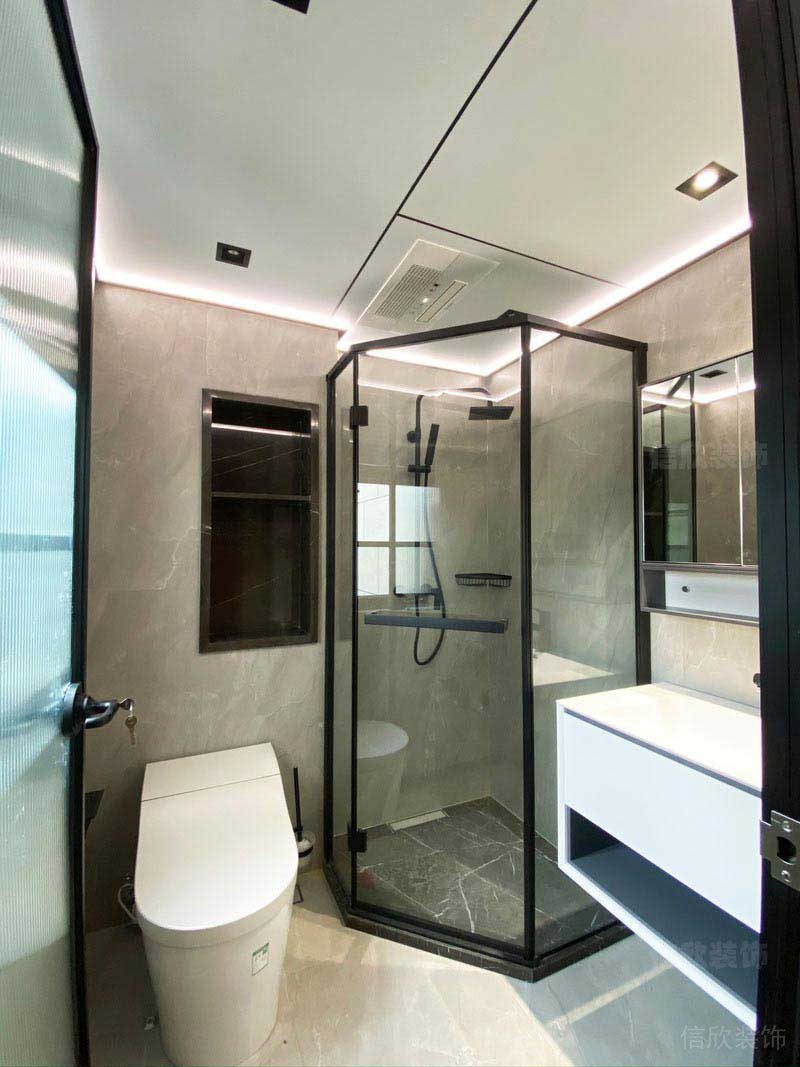 二手房改造現(xiàn)代簡約風(fēng)衛(wèi)生間效果圖 (3)