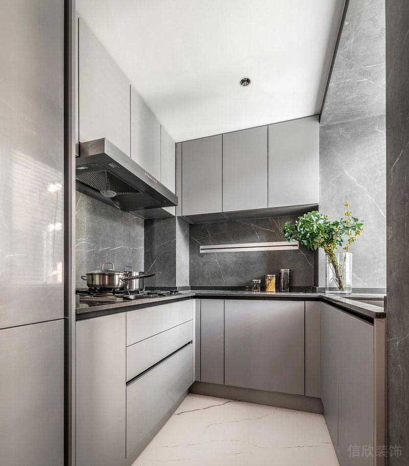 二手房改造現(xiàn)代簡約風廚房效果圖