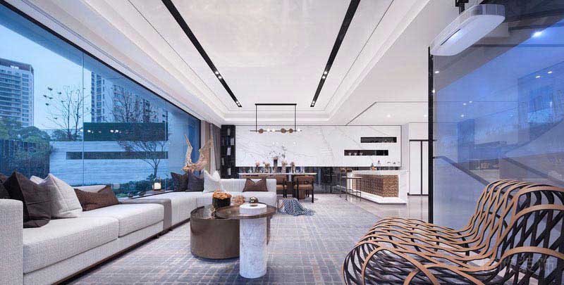 二手房改造現(xiàn)代簡約風(fēng)客餐廳效果圖 (2)