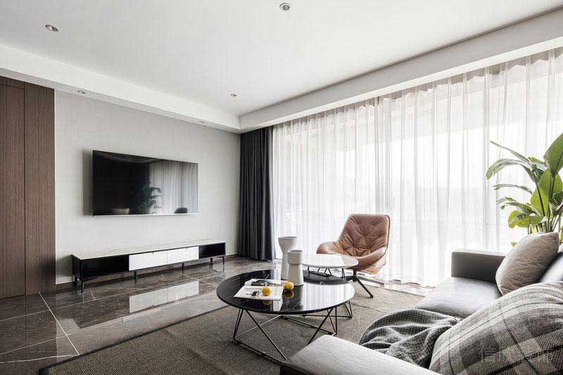 二手房改造現(xiàn)代簡(jiǎn)約風(fēng)客廳效果圖 (5)