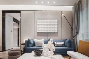 二手房改造現(xiàn)代簡約風客廳效果圖