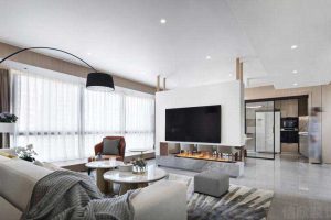 二手房改造現(xiàn)代簡(jiǎn)約風(fēng)客廳電視背景墻效果圖 (3)