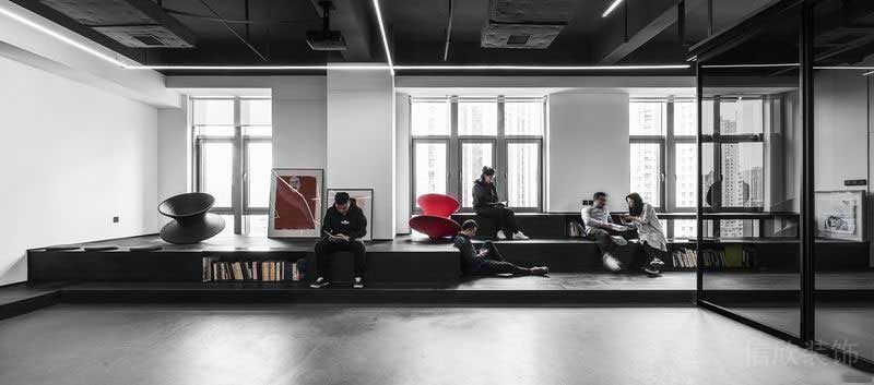 極簡(jiǎn)風(fēng)格辦公室員工圖書(shū)閱覽區(qū)