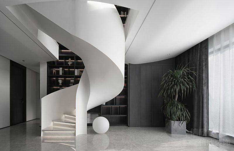 極簡風(fēng)格別墅設(shè)計(jì)樓梯廳