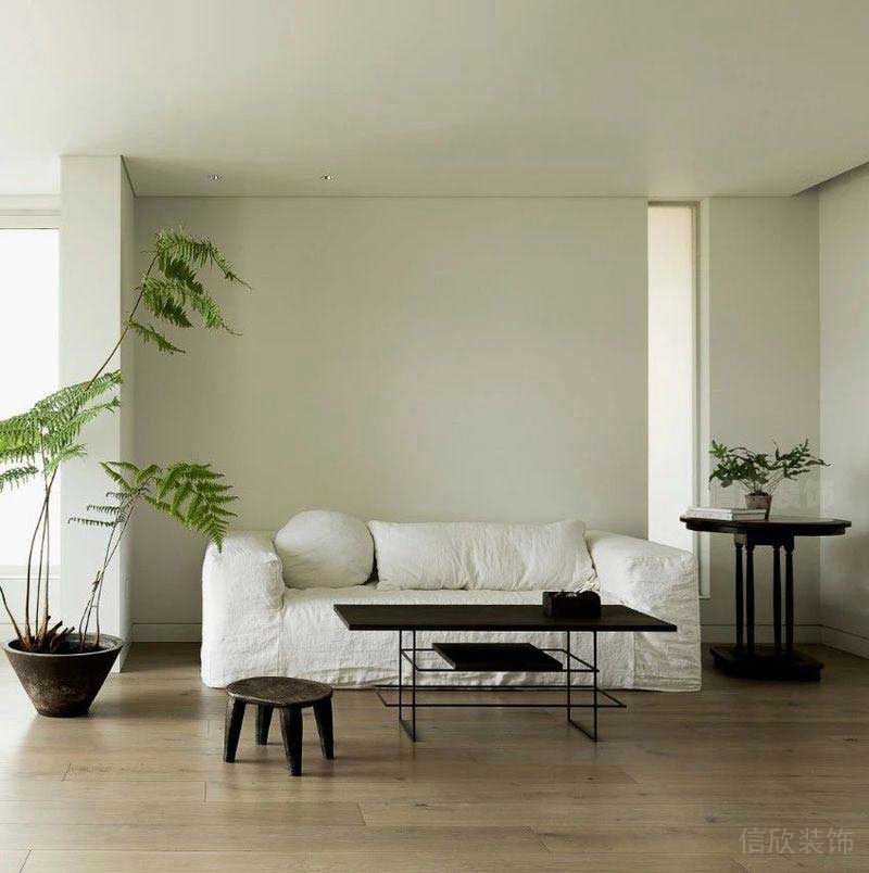 極簡風(fēng)格家庭偏廳白色沙發(fā)