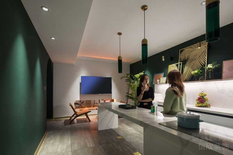 極簡(jiǎn)混搭風(fēng)辦公室休閑吧臺(tái)