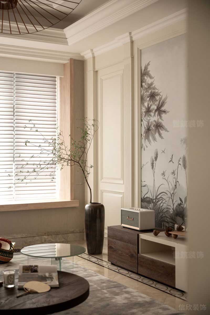 簡歐原木風(fēng)家居客廳