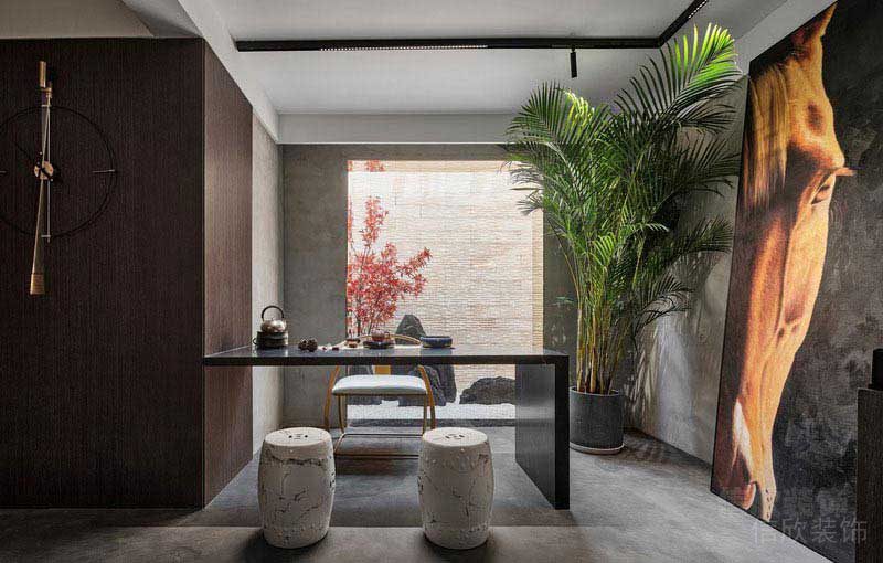 簡(jiǎn)約中式辦公室品茶會(huì)談區(qū)