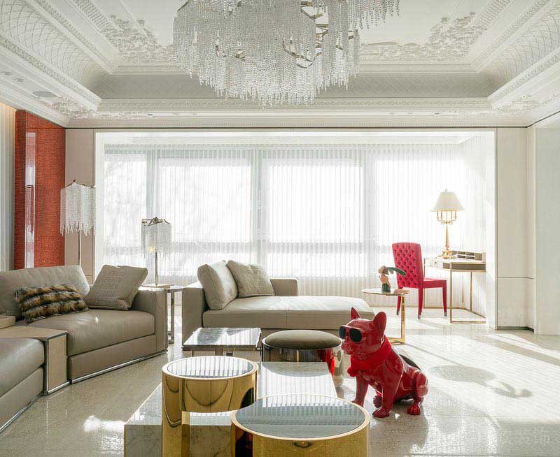 客廳歐式石膏花吊頂?shù)脑O計方案