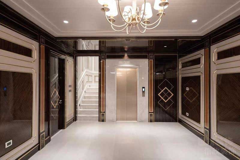 美式輕奢風(fēng)格豪華別墅電梯廳
