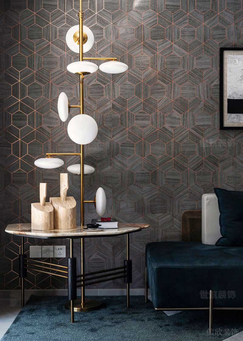 美式輕奢風(fēng)格家居客廳邊幾落地燈