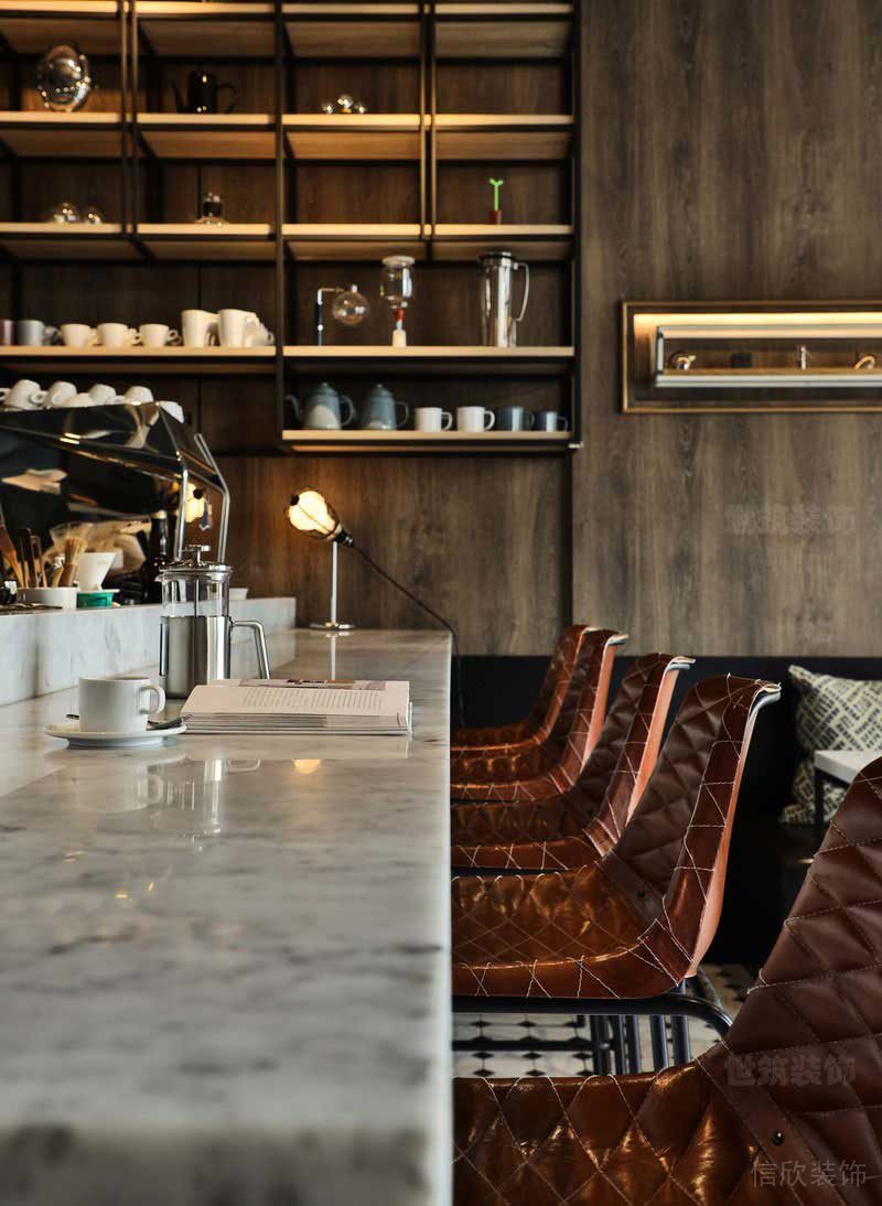 美式輕奢酒吧空間吧臺(tái)