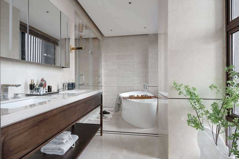 美式現(xiàn)代風格豪華家居主人房衛(wèi)生間衛(wèi)浴空間