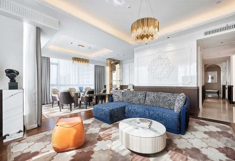 歐式輕奢風(fēng)格別墅樣板間休閑廳