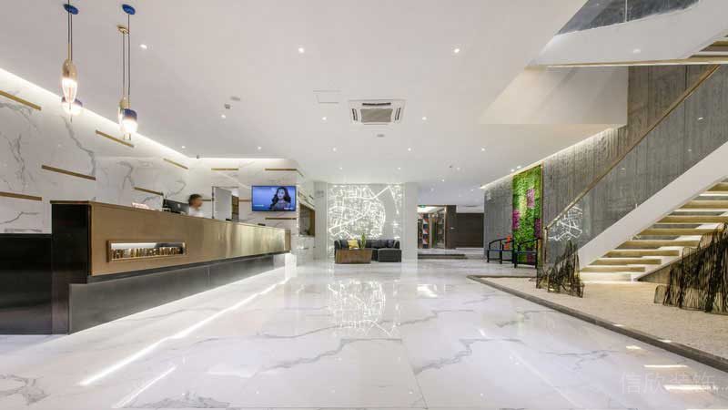 輕奢風格辦公大堂服務(wù)臺