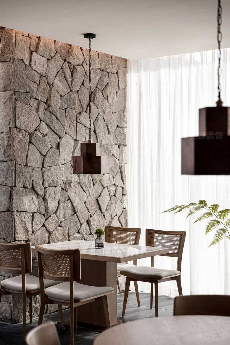 田園風(fēng)格別墅休閑廳用餐區(qū)