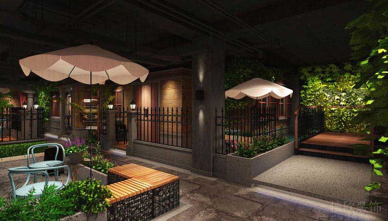 田園風格餐廳露天休閑區(qū)