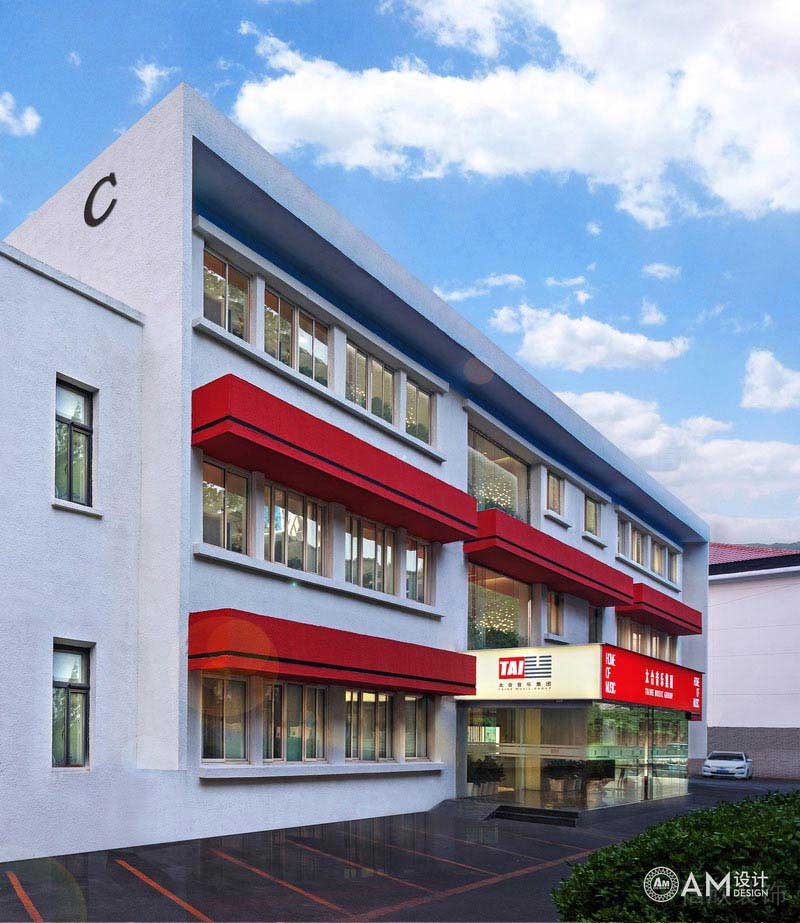 外墻紅色月白色搭配設(shè)計圖