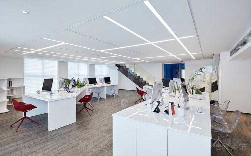 現(xiàn)代純白風辦公空間員工區(qū)