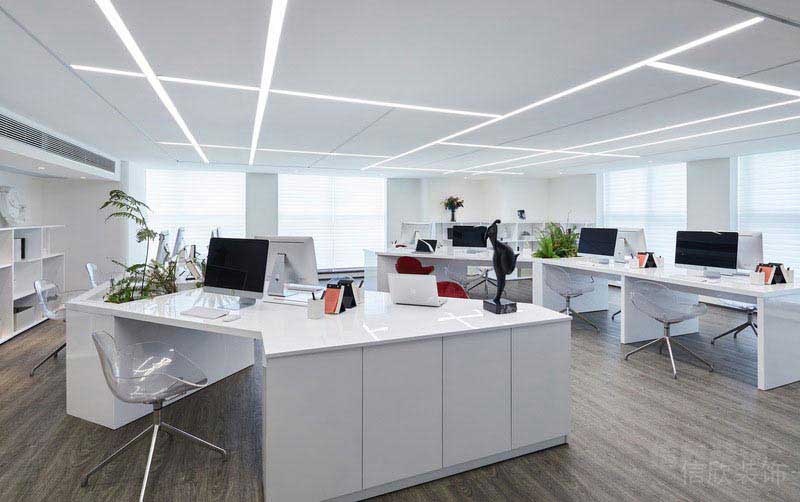 現(xiàn)代純白風辦公室島臺辦公區(qū)