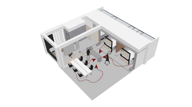 現(xiàn)代風格辦公空間軸測效果圖