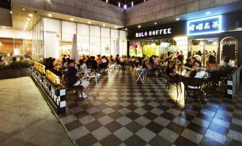 現(xiàn)代風(fēng)格茶飲空間露天公共用餐區(qū)