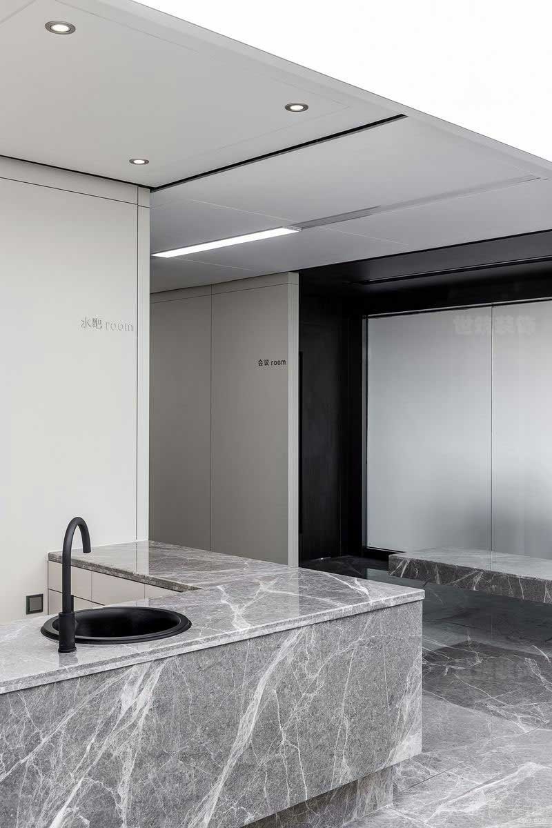 現(xiàn)代風格公寓開放式廚房休閑區(qū)