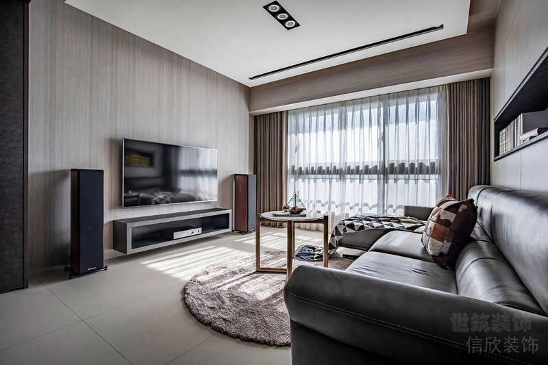 現(xiàn)代風格公寓空間客廳實景圖