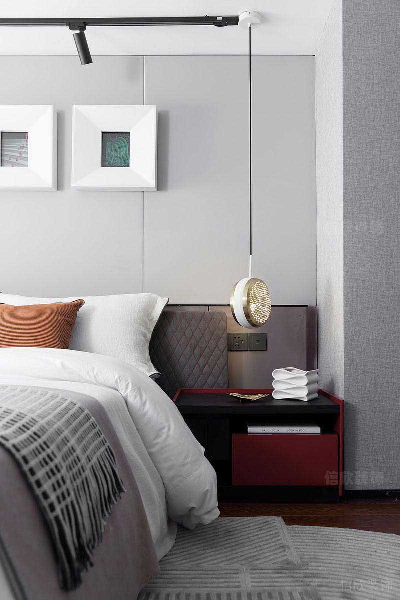 現(xiàn)代風(fēng)格灰調(diào)設(shè)計臥室軟包效果圖