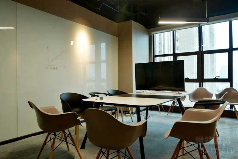 現(xiàn)代工業(yè)風辦公室交流區(qū)實景圖