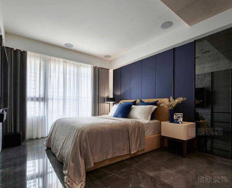 現(xiàn)代極簡風(fēng)別墅臥室背景墻