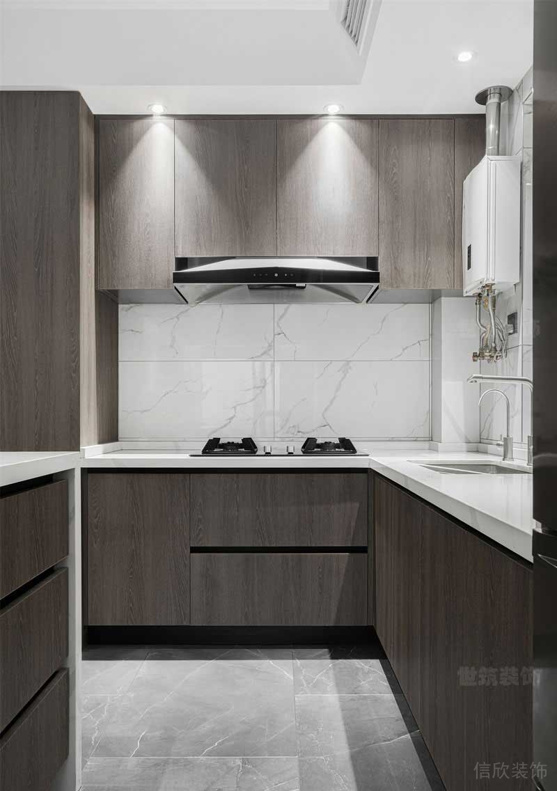 現(xiàn)代極簡風家居樣板間廚房